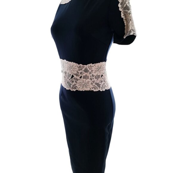 AX PARIS Vintage Vibe Lace Accent Waist & Bodice Blue NWT NEW Sz 4 - Picture 14 of 16